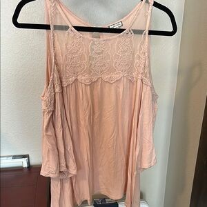 Eyeshadow Pink Asymmetrical Ruffled Camisole